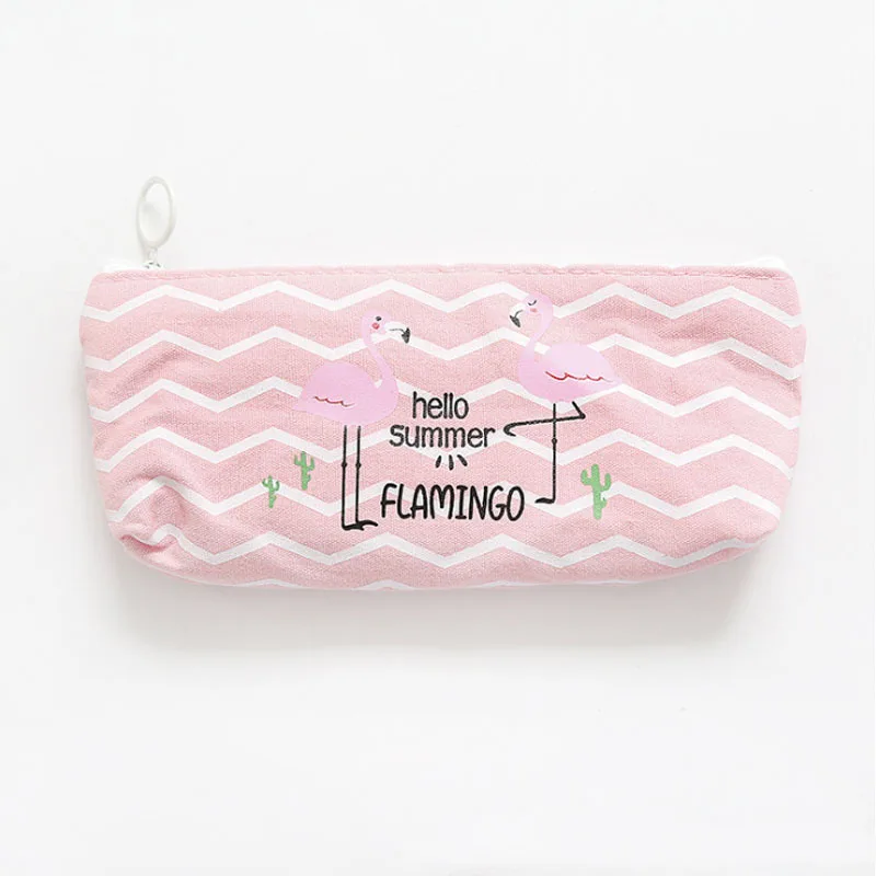 Wholesale Custom Korean Version Cute Canvas Creative Fresh Pencil Bag Contracted Student Pencil Bag Cartoon Animal Pen Bag