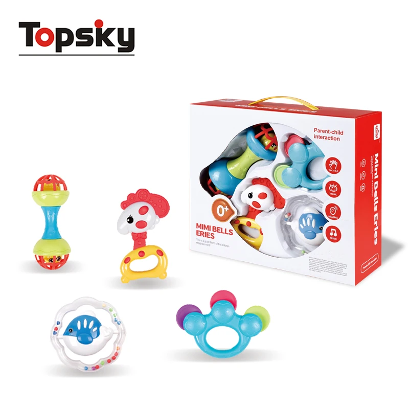 Baby handbells rattles series 10pcs baby learning rattle toys teeth grinding toy