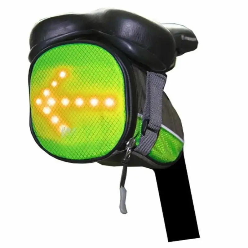 Waterproof bicycle rear light bike seat bag with LED turn warning light