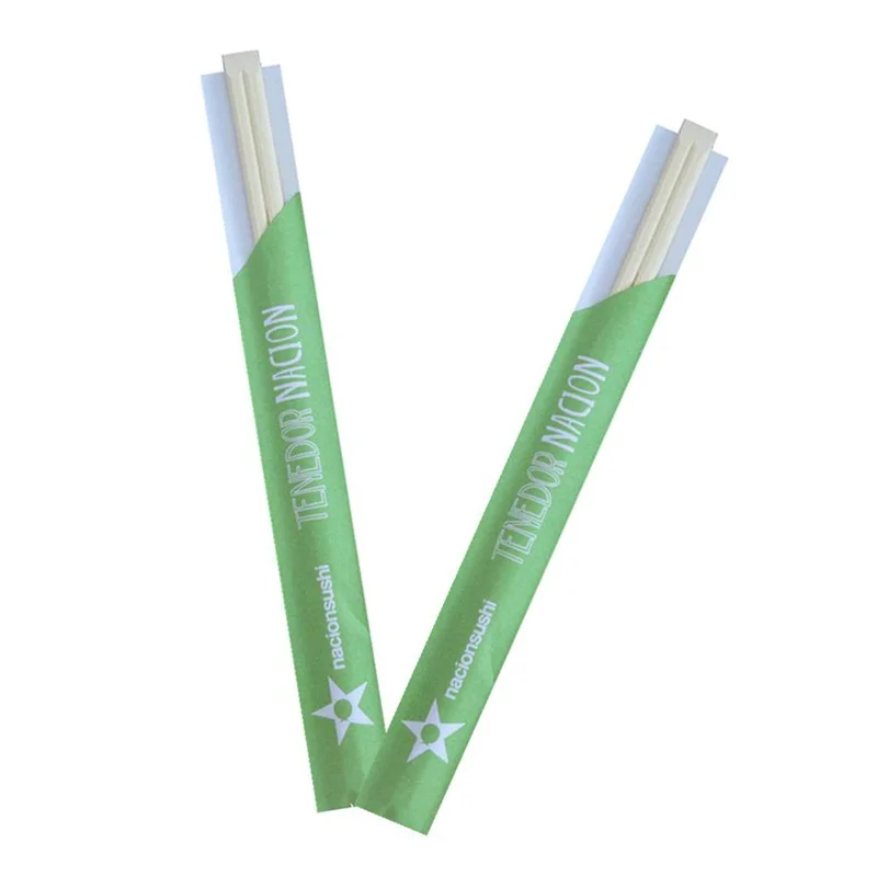 Tensoge Full Paper Sleeve Biodegradable Disposable Bamboo Custom Chopsticks