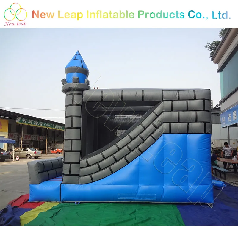 0.55mm PVC commercial grade inflatable dinosaur bouncy castle with slide