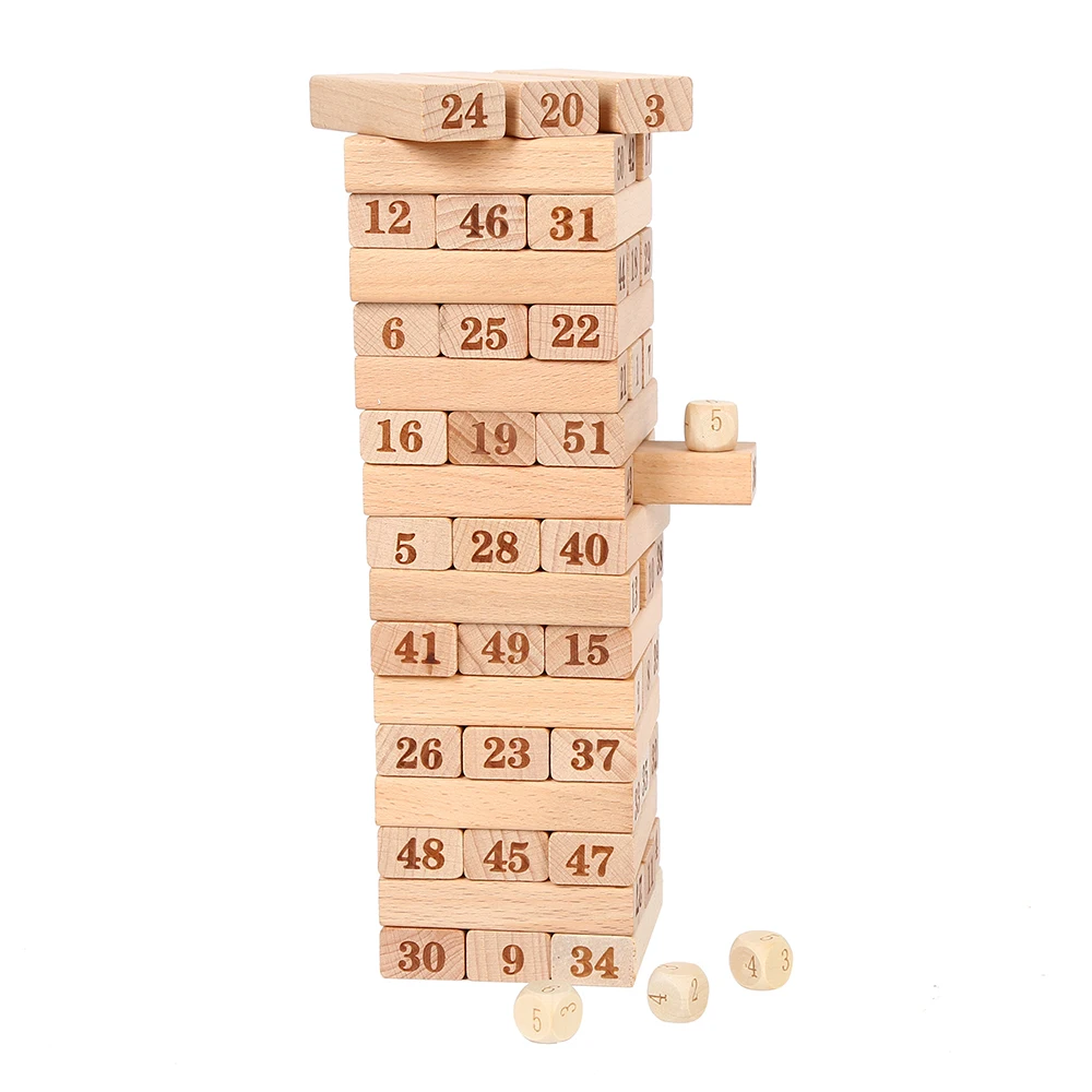 Funny digital layer upon stack casual early education wooden toy baby children building blocks