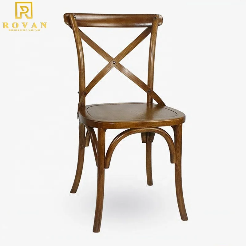 Rental wedding vintage x dining wooden cross back cheap wholesale chair