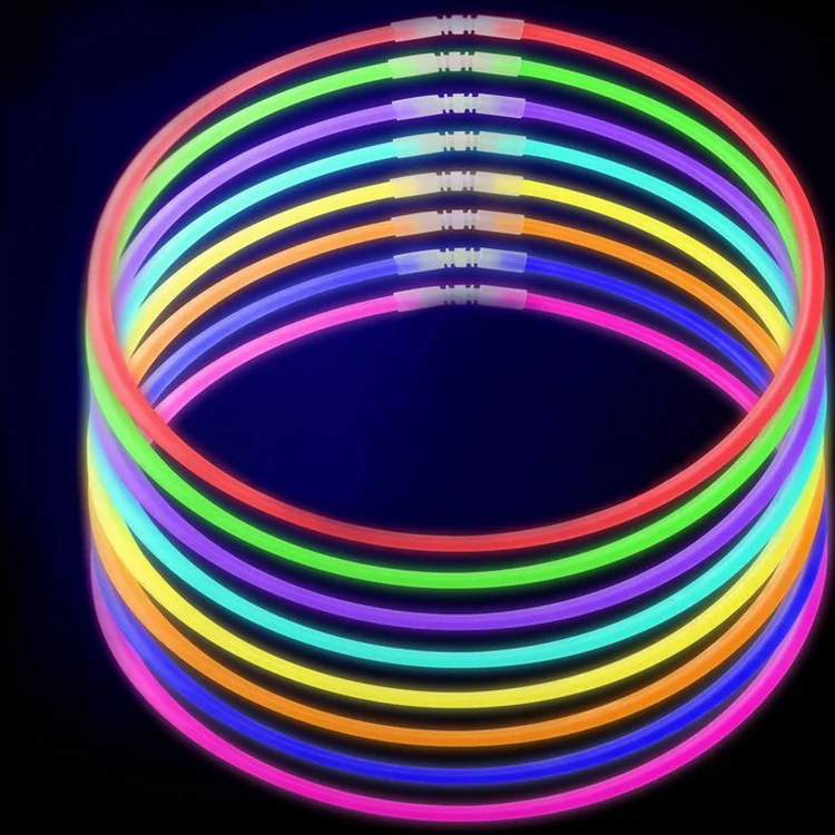 Multi color 22 inch glow stick necklace halloween wedding decorations tri-color glow necklace