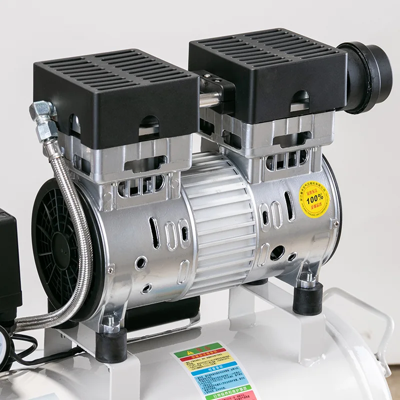 Маленький бесшумный качающийся поршень портативный воздушный компрессор высокого давления 600 Вт 30 л низкий уровень шума передвижной насос для выдувания пыли