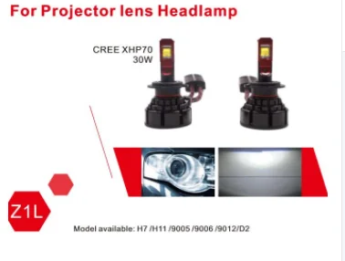 
Z1L Series H7 9005 9012 Xenon projector headlamp replacement led light bulb 