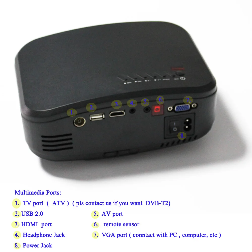 C6 видео проектор Портативный Кино Бимер с HDMI USB наушники мини ЖК-проектор хорошо для домашнего кинотеатра Развлечения