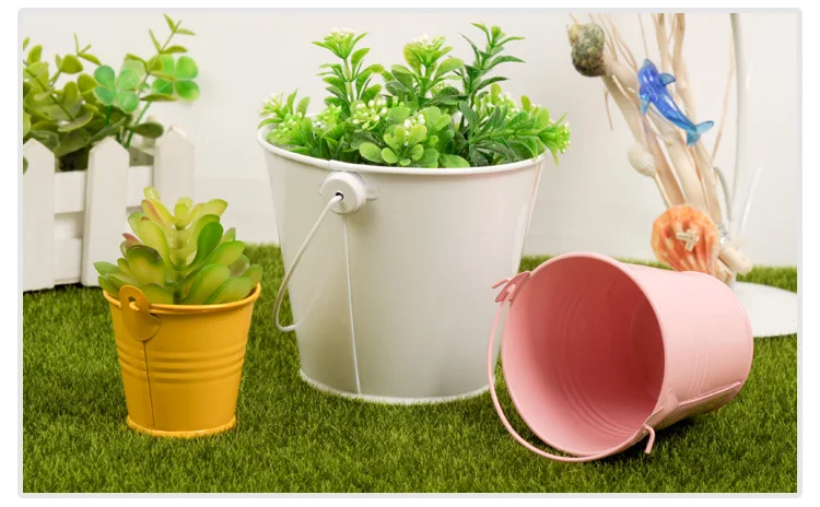 Fashion  kawayi  mini  colorful   Metal Pail Buckets Party Favor, 3-inch  flower  pots- medium size