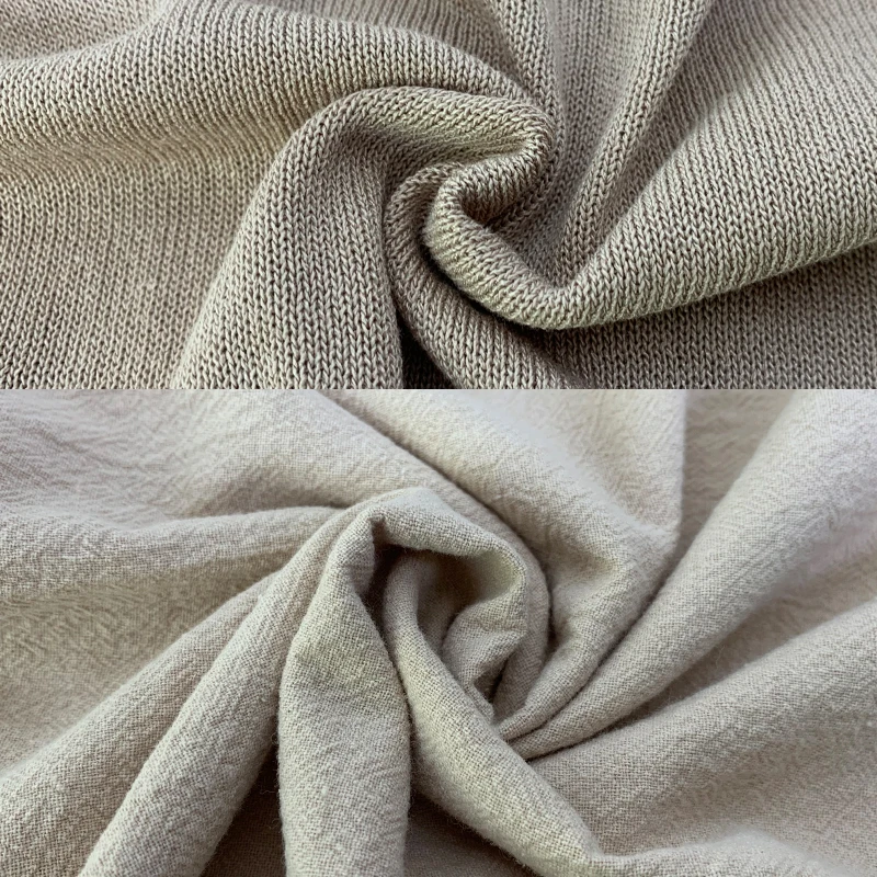 New product fashion two piece set clothing oversized cotton linen apricot thin sweater dress for pullover women