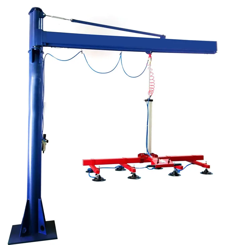 Cantilever crane vacuum suction lifter with air compressor