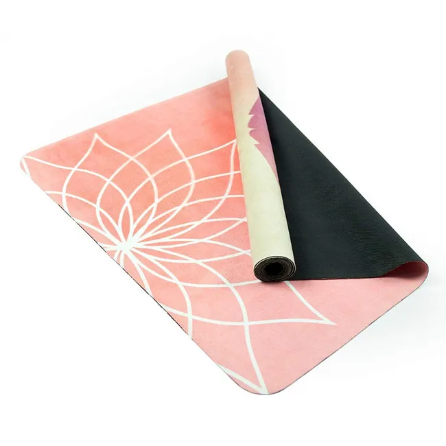 Yoga suede rubber eco friendly suede printed yoga mats natural rubber