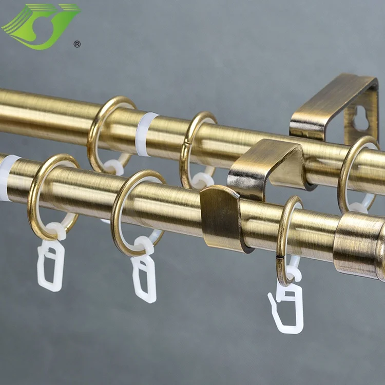 Curtain Rods Metal European Design Extendable 16mm Curtain Poles Tracks & Accessories IRON