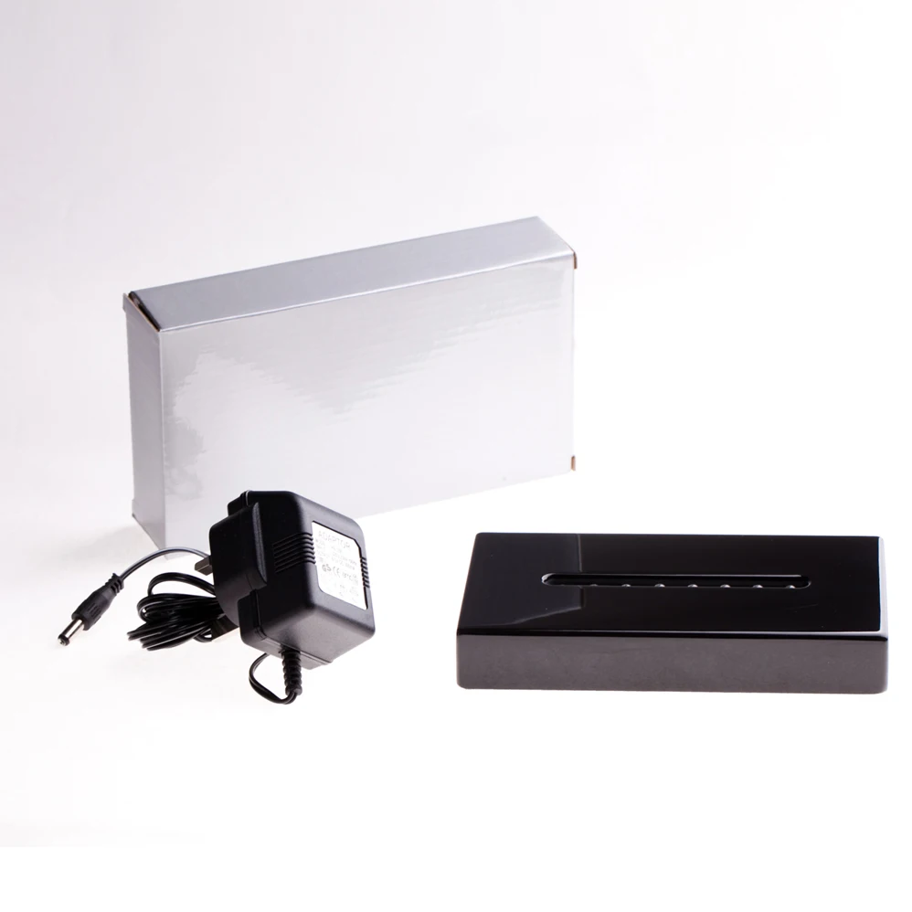 
BOSHI White Lights Piano Black Lacquer Wooden Led Light Base for Centerpieces 