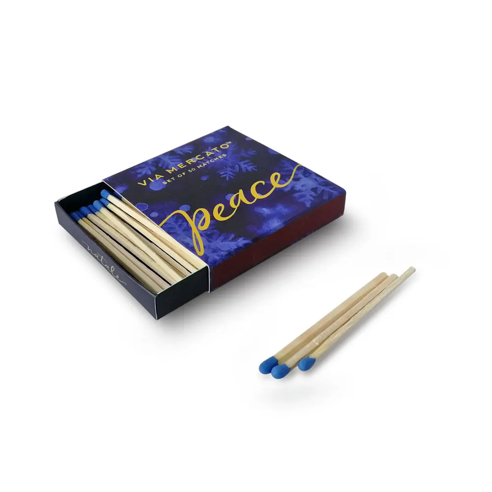 High quality gold foil safety matches candle matches wooden colorful matches