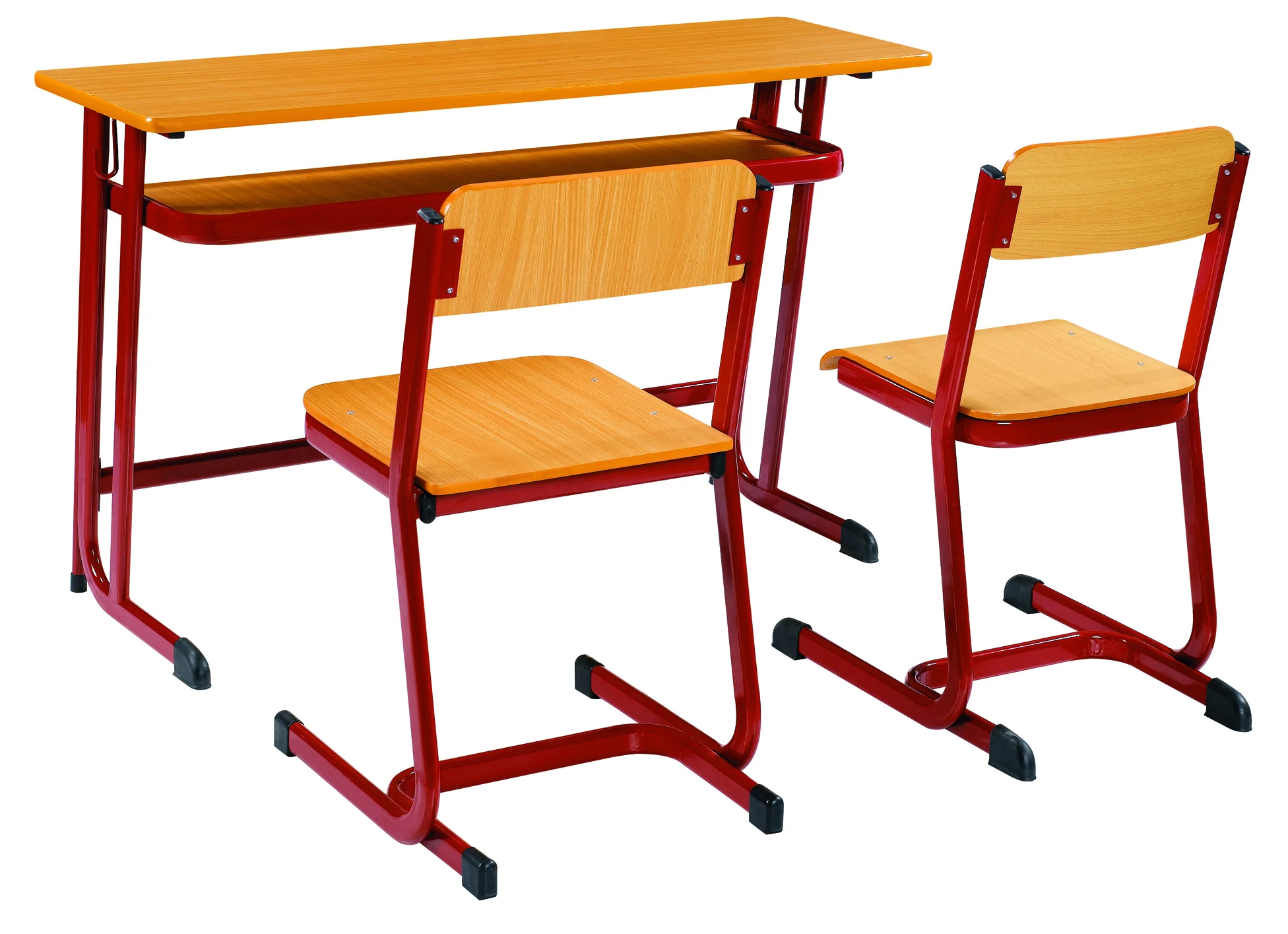 
Good price double student Werzalit board desk chair 