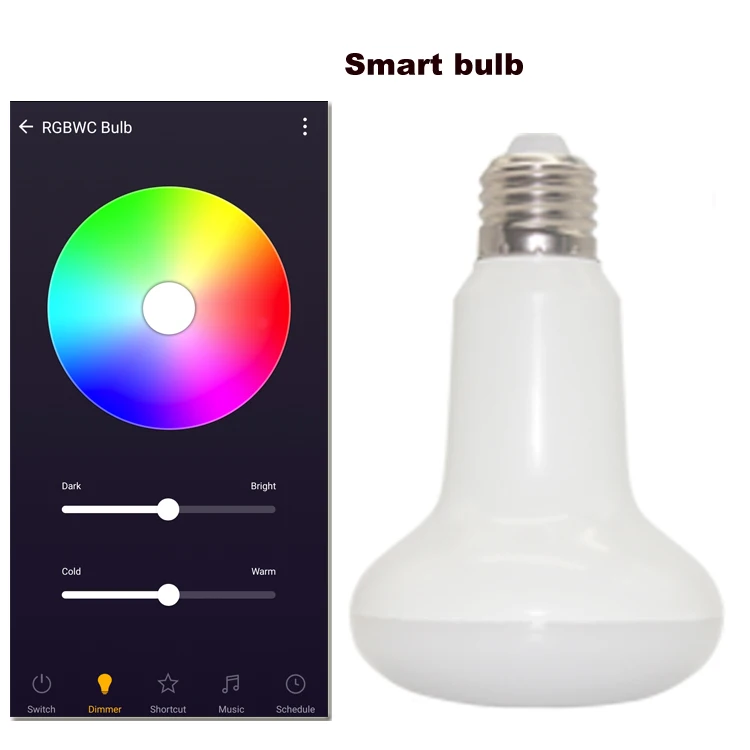 zhongshan led light home decoration create group wireless ble mesh smart RGB R80 new smart phone  a19 smart led rgb light bulb