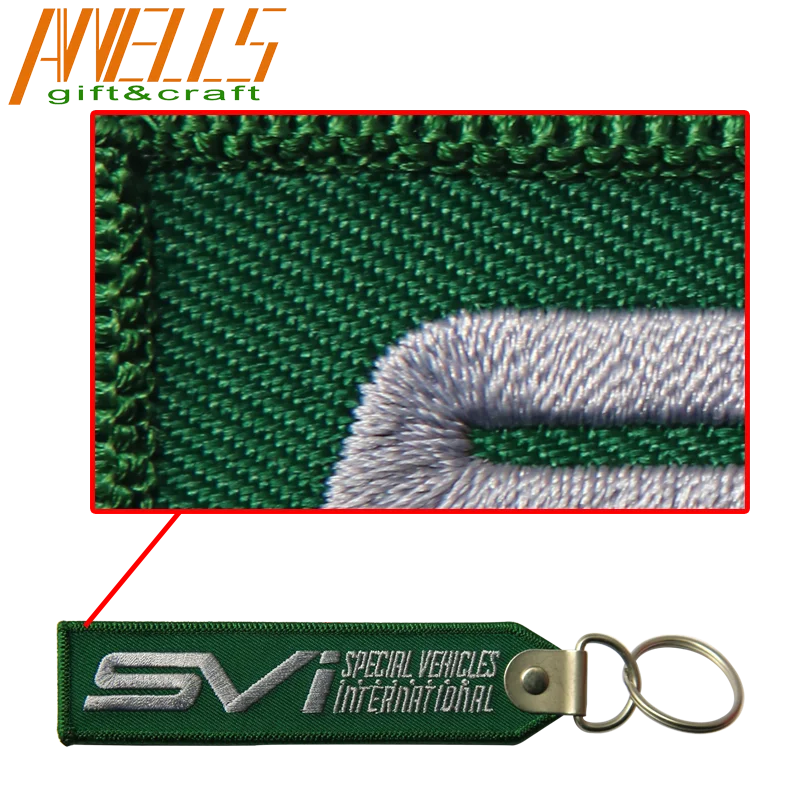 Embroidered Keychain Key chain Keyring Key Ring Embroidery Twill Key Tag