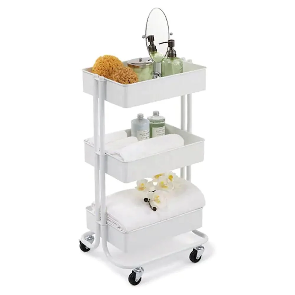  Изготовленная на заказ кухня металлопроката ремесло органайзер для хранения 3 яруса мелких изделий вагонетка