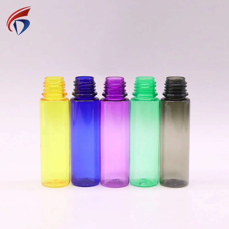 New design 60ml tamper proof 60ml Plastic bottles with threaded caps for color storage or liquid filling