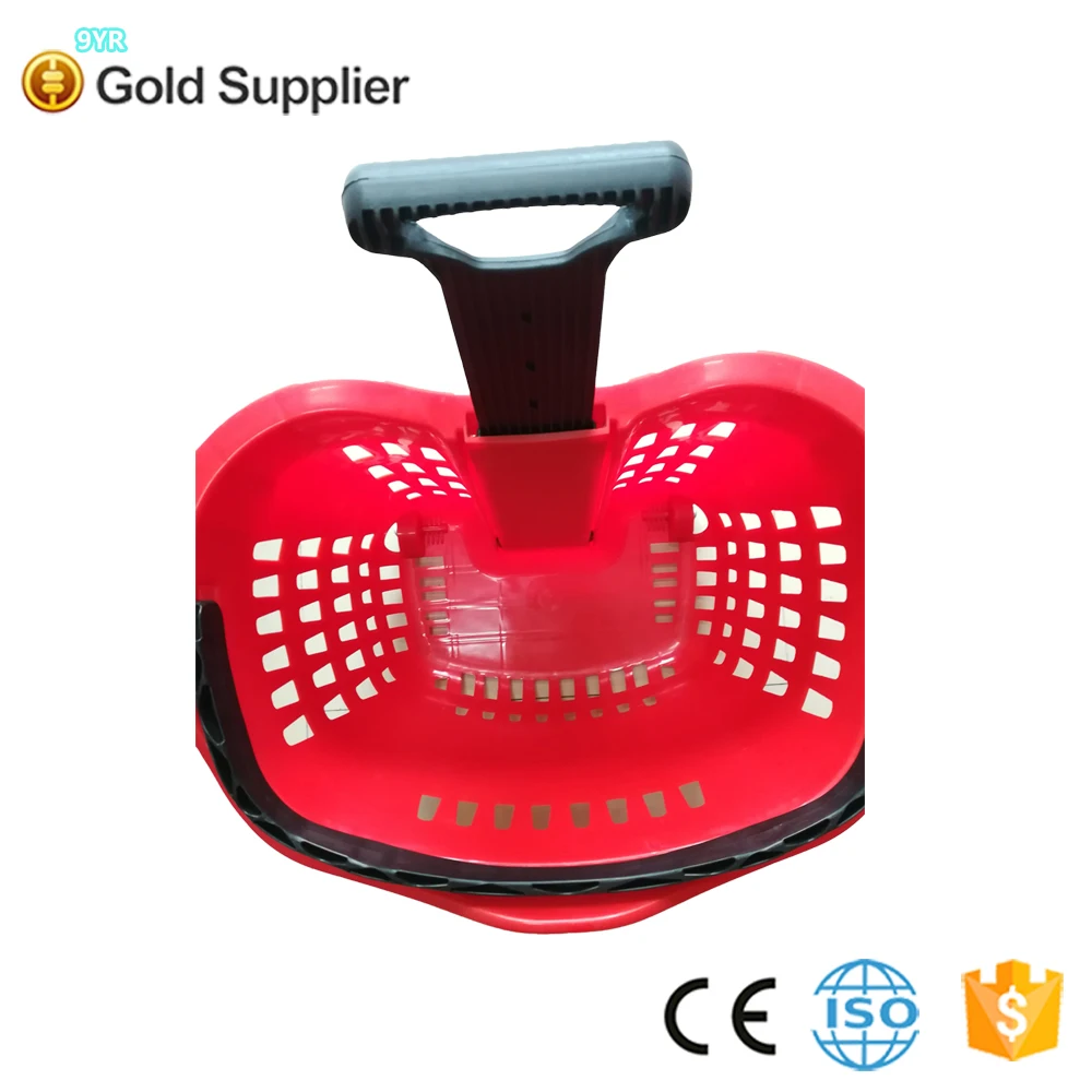 hot selling plastic shopping rolling hand basket with wheels