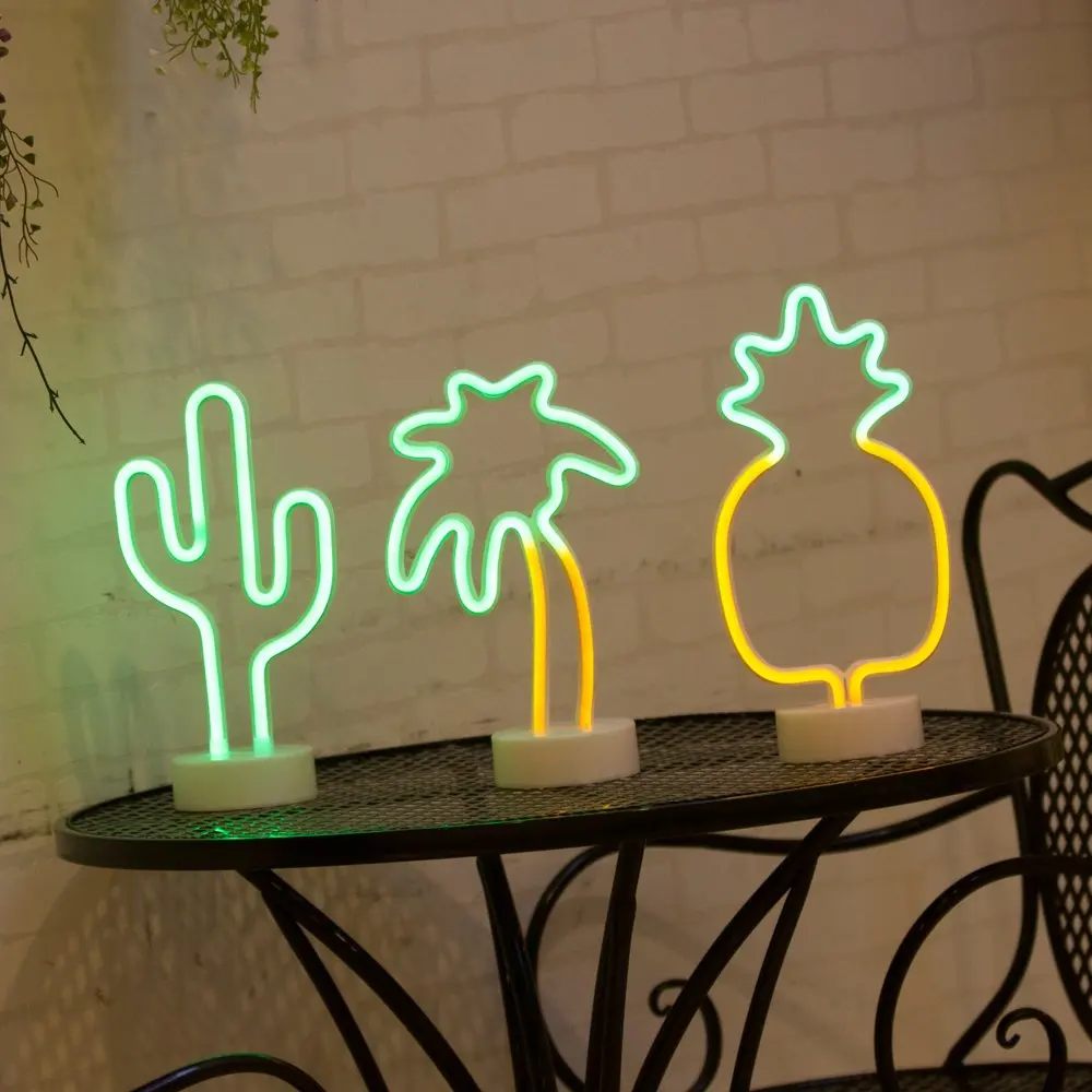 Custom Desktop 3AA Battery  Christmas Creative Kids Gift Holiday Decoration Lamp Home Sign Cactus Table Tree LED Neon Light