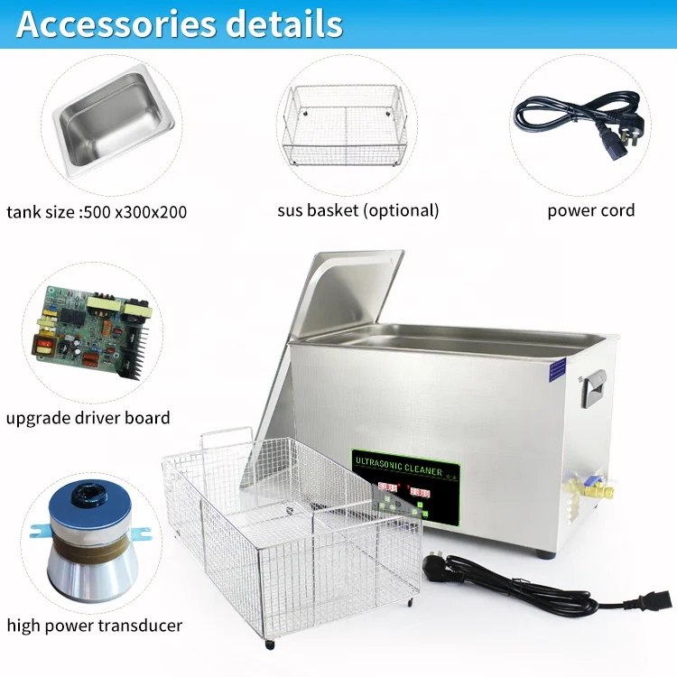 Injector Mould Car Parts Medical Tools Dental Digital Ultrasonic Cleaner With Heater And Timer