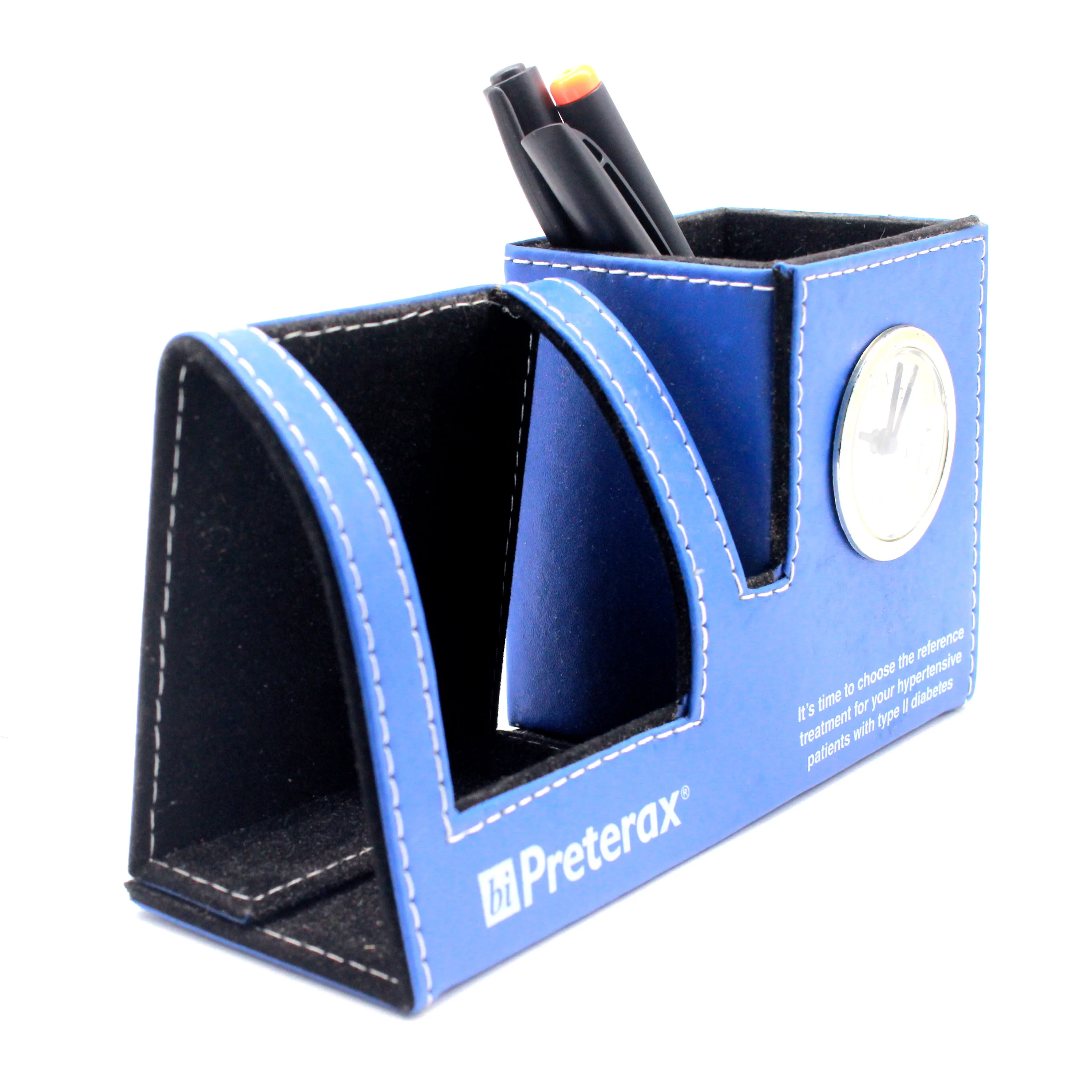 Заводской держатель для часов и ручек, рельефная индивидуальная подставка для карандашей из искусственной кожи для рабочего стола