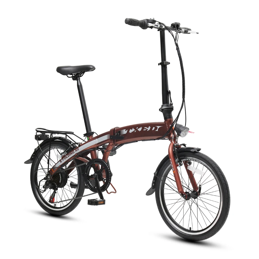 TXED Electric Foldable Bicycle 20 Inch E-bike 6 Speed Mini Bike