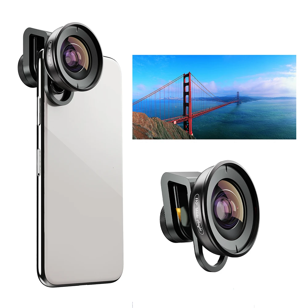 New designed clip on no vignetting 110 degree  PRO HD 4K super wide angle lens for smartphone