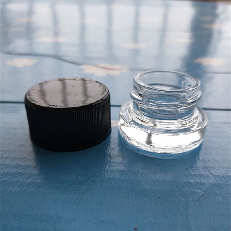 3ml clear glass eye essential cream CBD oil wax jar with child proof cap