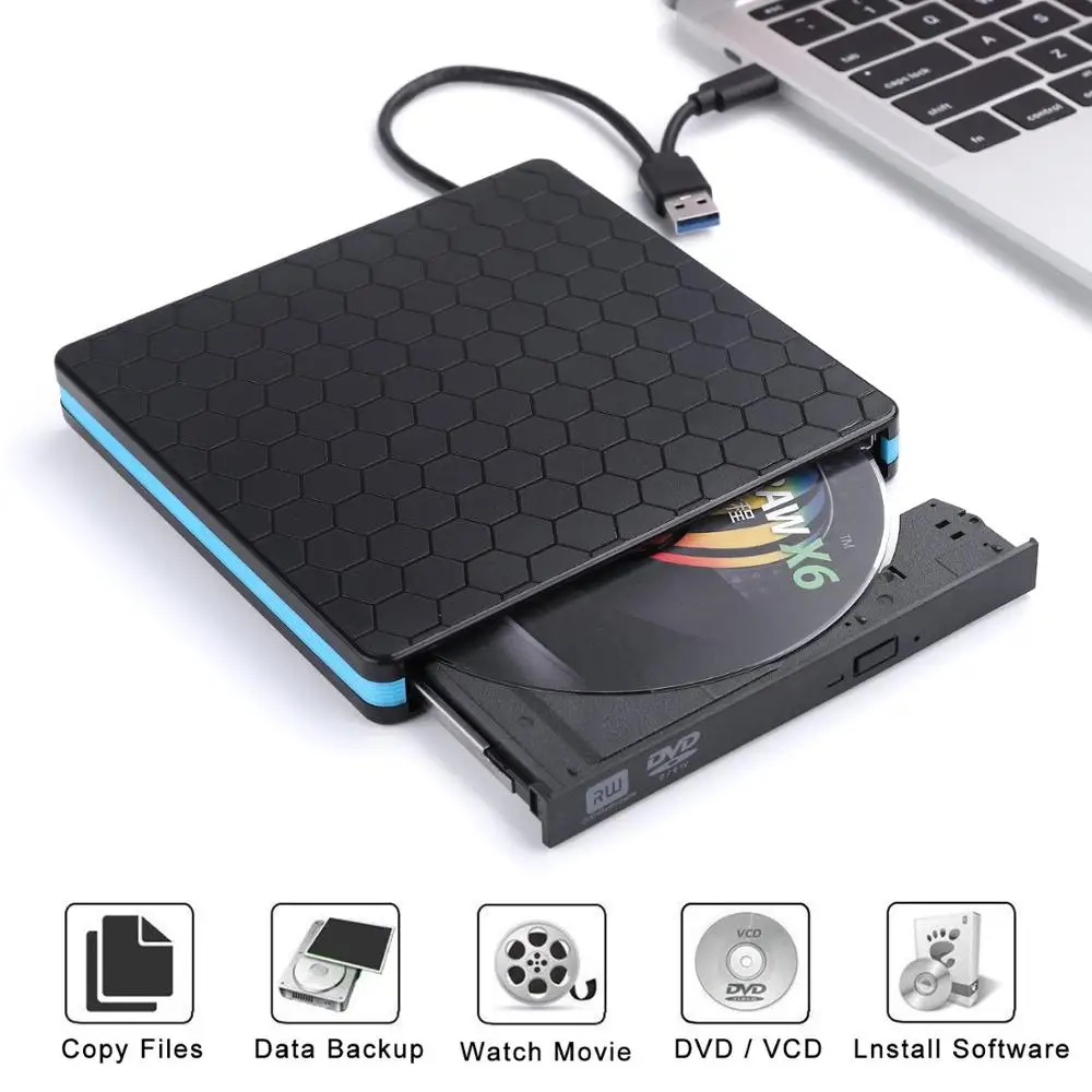  DVD-драйвер CD-диск внешний CD-привод с USB 3 0 и Type-C для