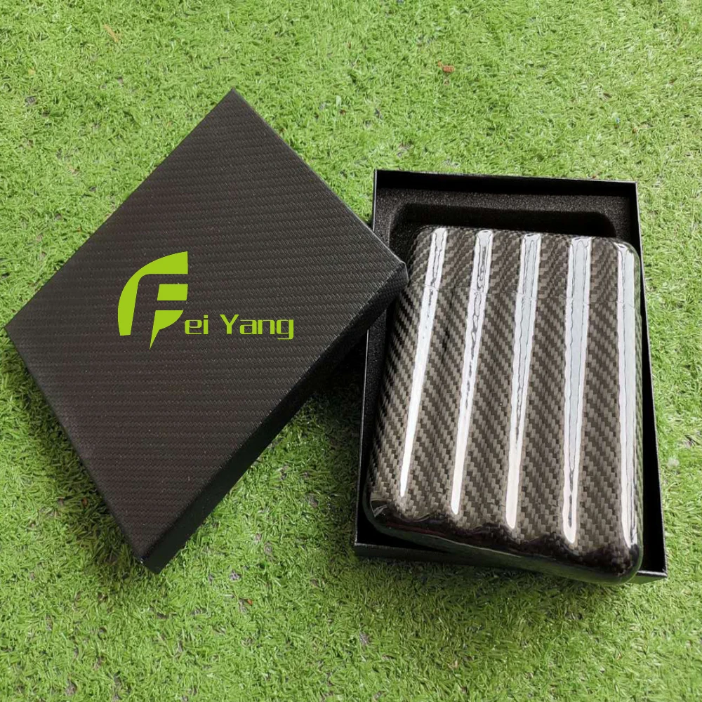 2019 China FY Sport Customized printing carbon fiber cigarette case cigar tubes humidor
