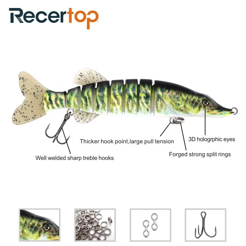 8 inch 70g Slow Sinking Pike Swim Bait Jointed Lure Swimbait
