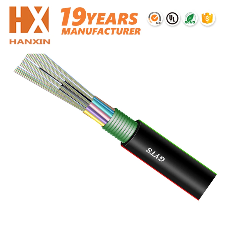 32/48/96 core одномодовых волокон волоконно-оптический кабель gyfts открытый кабель для видеонаблюдения использование Интернета