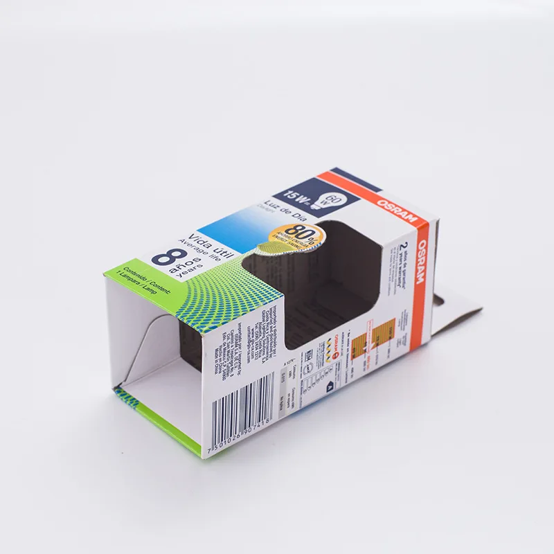 Custom Design Printed White Cardboard Paper LED Lighting Bulb Packaging Box