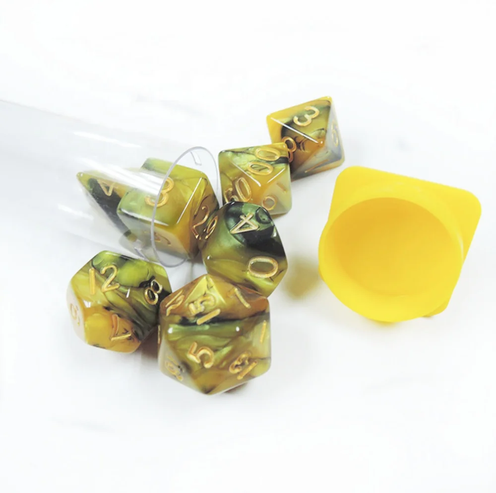 
Engrave Acrylic 7 pcs Polyhedral Dice Custom Multilateral Sided Tube Set 