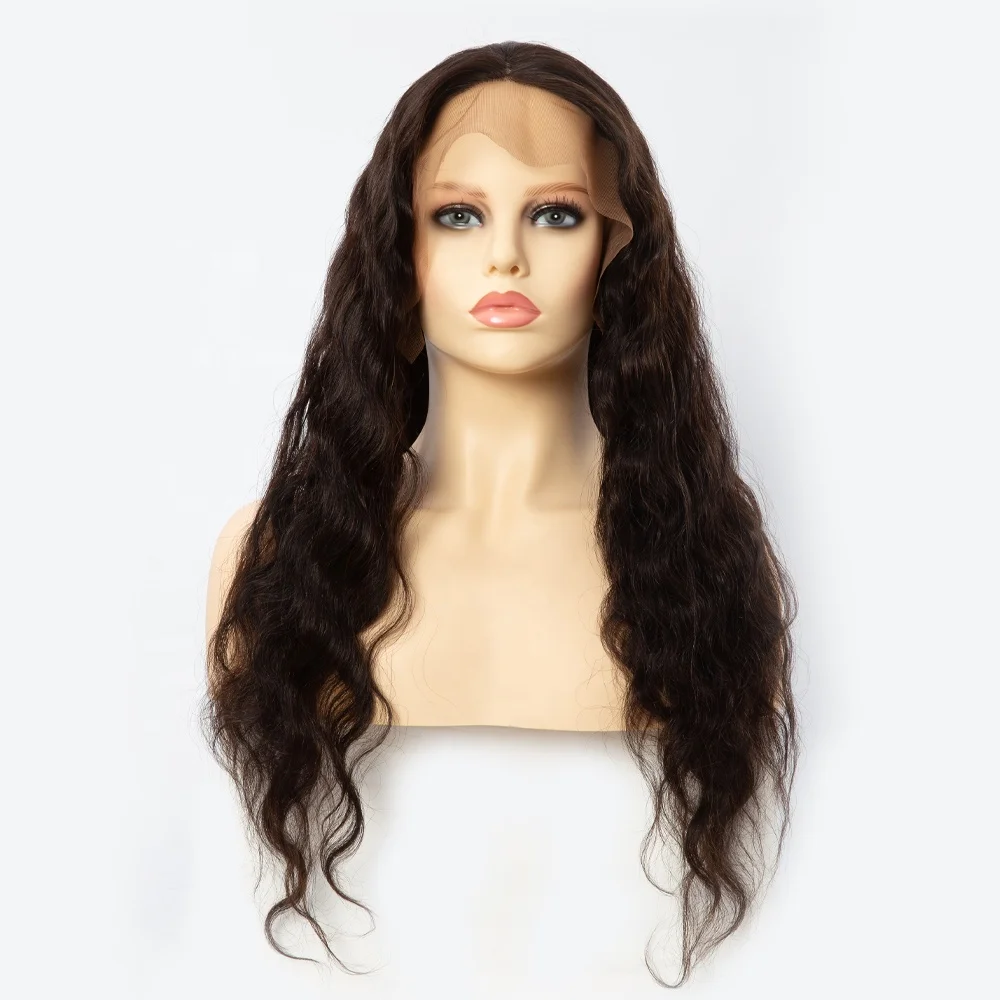 
Натуральные волосы, волнистые человеческие T-образные передние парики на сетке для черных женщин 