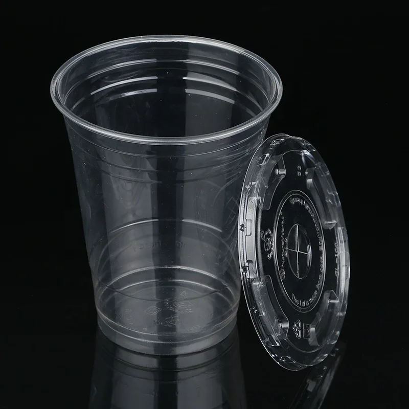
PLA clear cups with lids compostable drinking cups for cold water, juice, soda 