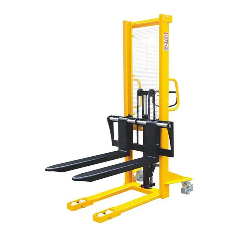 High lift manual price manual hydraulic stacker forklift/trolley with hydraulic pump and 1ton/2ton capacity