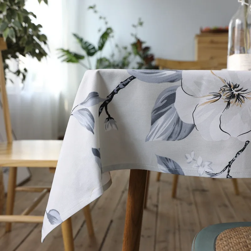 
Special Designs Beautiful Type County Side Elegant Rectangle Dinning Canvas Tablecloth For Home 