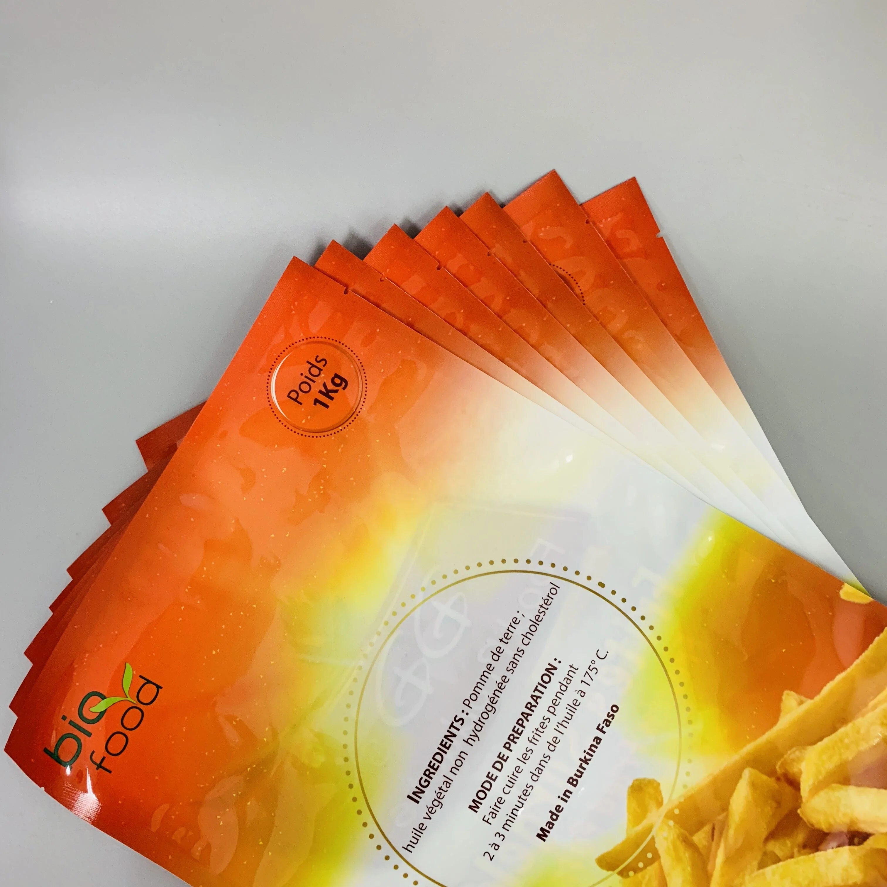 wholesale custom plastic 3 side seal packaging pouch vacuum food storage bag of frozen french fries