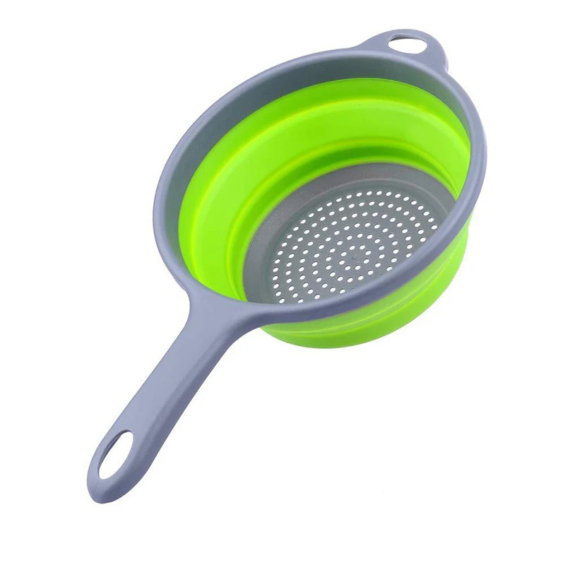Kitchen Foldable Silicone Strainers,Collapsible Colanders with Handles,Space-Saver Folding Strainers Colander