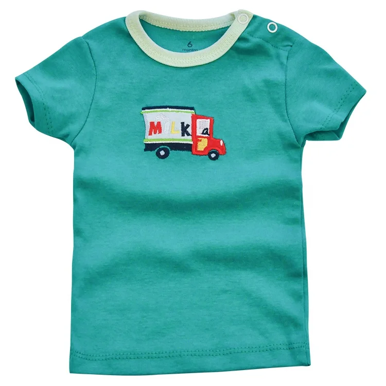 
Guangzhou Factory Supply 100% Organic Cotton Newborn Infant Clothing Baby T Shirt 