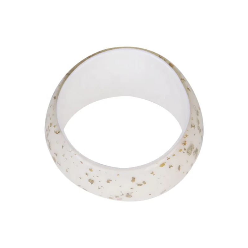 Wholesales Gold Glitter Sequins Colour  Big Size Irregular Polygon Resin Bangle