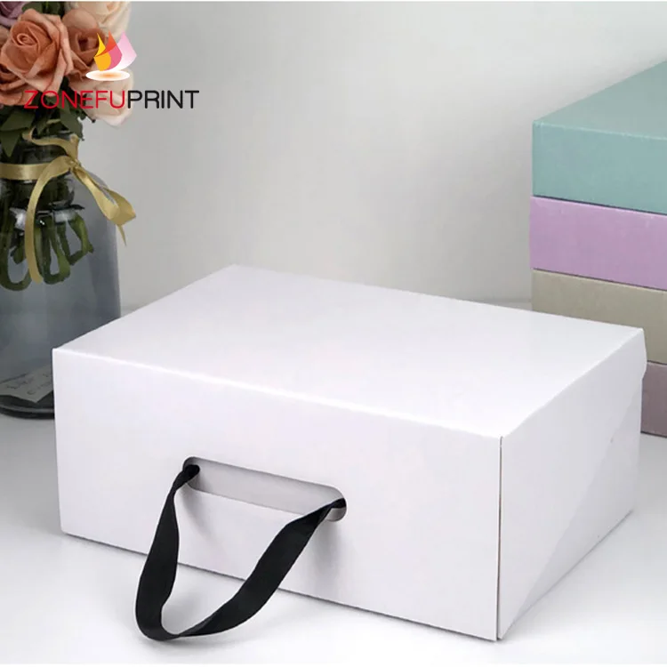 
Wholesale Black Shoe Box For Adults And Children Bandbox Packaging With Handle Corrugated Board Box 