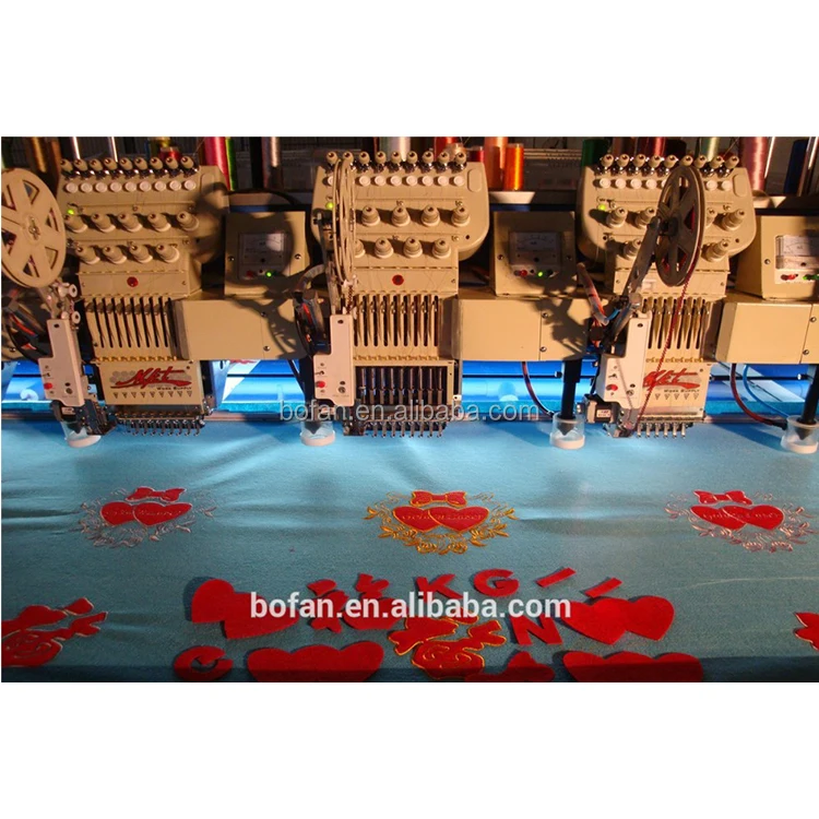 Bofan 9 needles 6 heads low price embroidery laser cutting machine