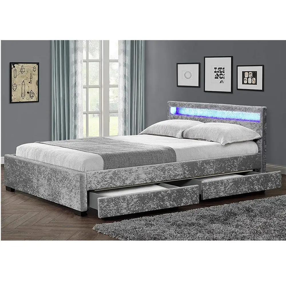 Кожаные кровати с 4 ящиками для хранения двуспальные или