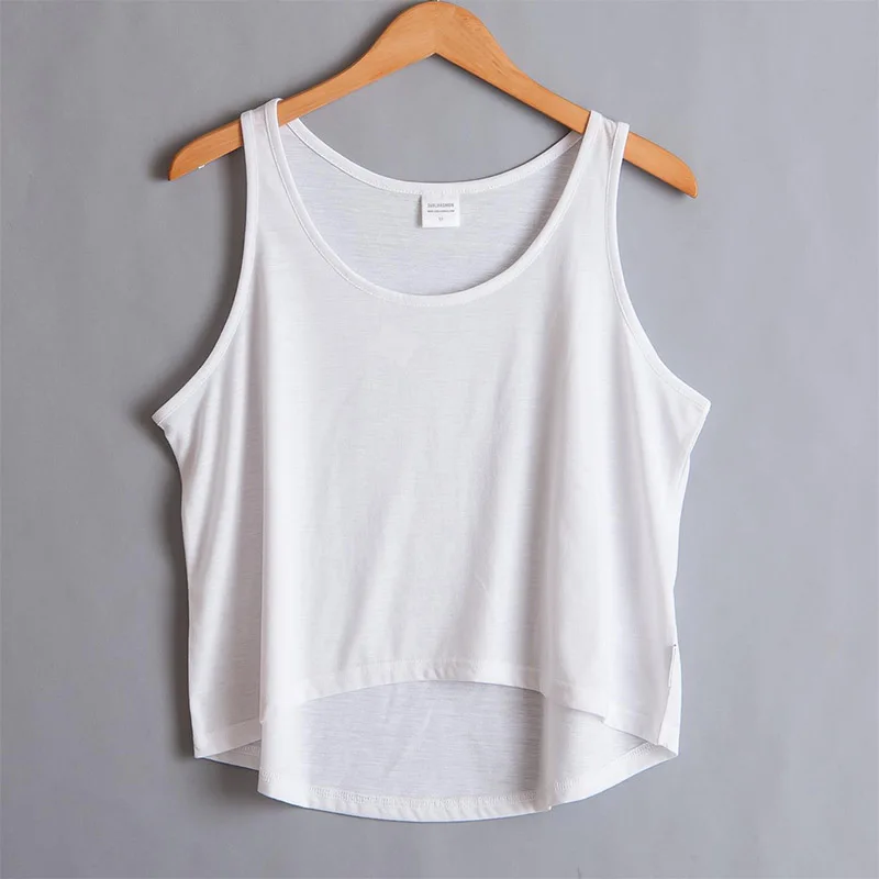 
Wholesale Custom 100% Cotton Female Sport Crop Top Gym Women Tank Top 