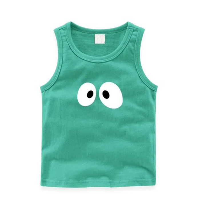 
Wholesale Summer Vest Tank Top Children Screen Print Boys T Shirt Custom Logo Brand 