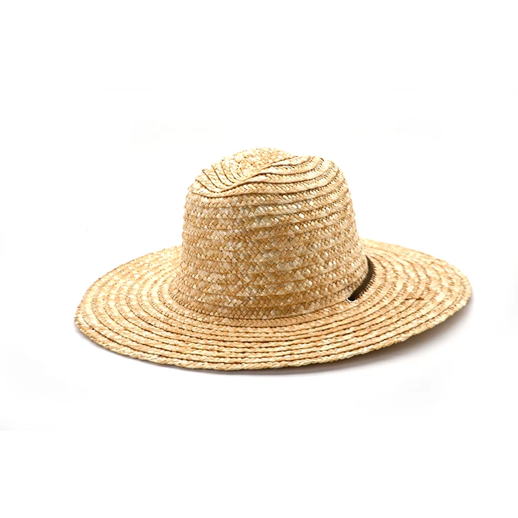 Wholesale summer promotional solid color weave custom straw boater hat